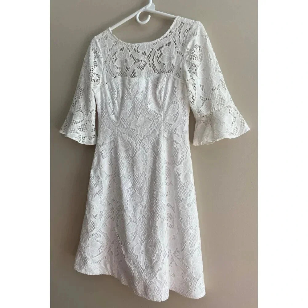Lilly Pulitzer Allyson Lace Fit and Flare Short Dress Size 0 Bridal - Picture 5 of 16
